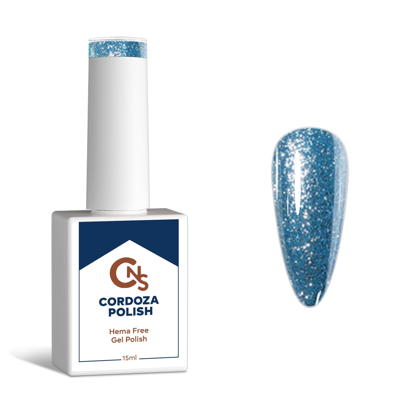 Heirloom Blue - CNS Hema Free Metallic Sparkle Gel Polish