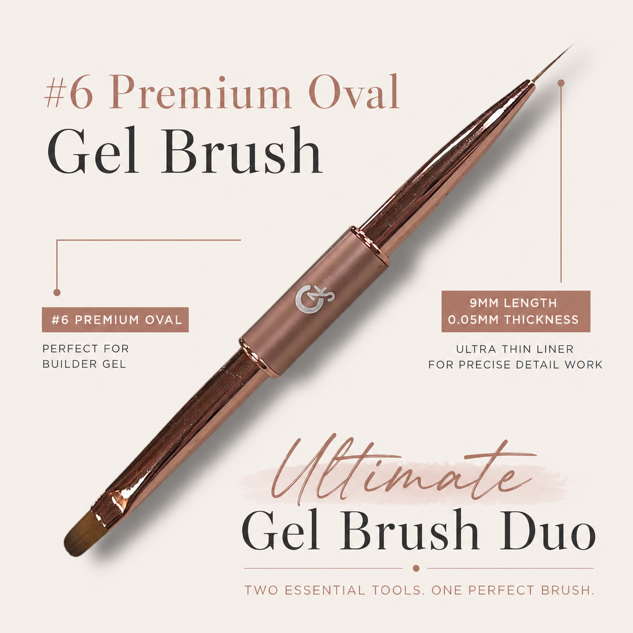 CNS Ultimate Gel Brush Duo | Liner & #6 Oval Gel Brush