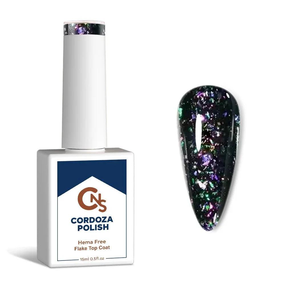 Mardi Gras Flake Top Coat - CNS Hema Free Gel Polish