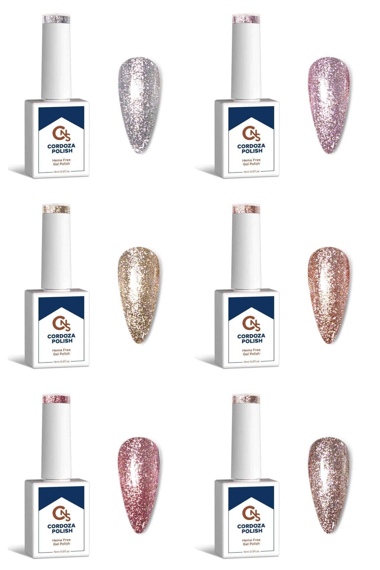 Platinum Matallic Sparkles 6pc Collection