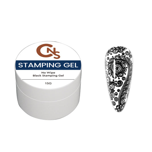 No Wipe Black Stamping Gel for Nail Art 15g | Grabs Chrome | Hema Free