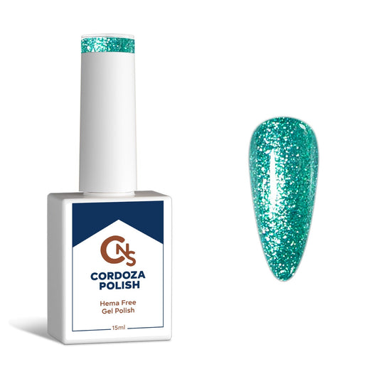 Molten Emerald - CNS Hema Free Metallic Sparkle Gel Polish