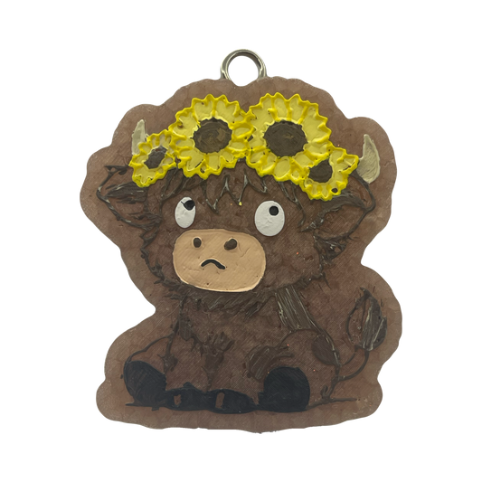 Highland Cow sunflowers Freshie
