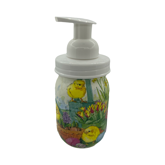 Decoupage Foaming Soap Jar Easter 