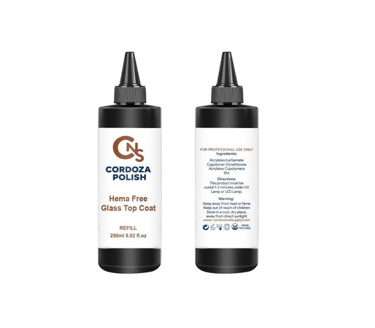 Glass Top Coat Hema Free 250ml REFILL
