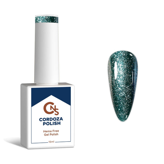 Deep Evergreen - CNS Hema Free Metallic Sparkle Gel Polish