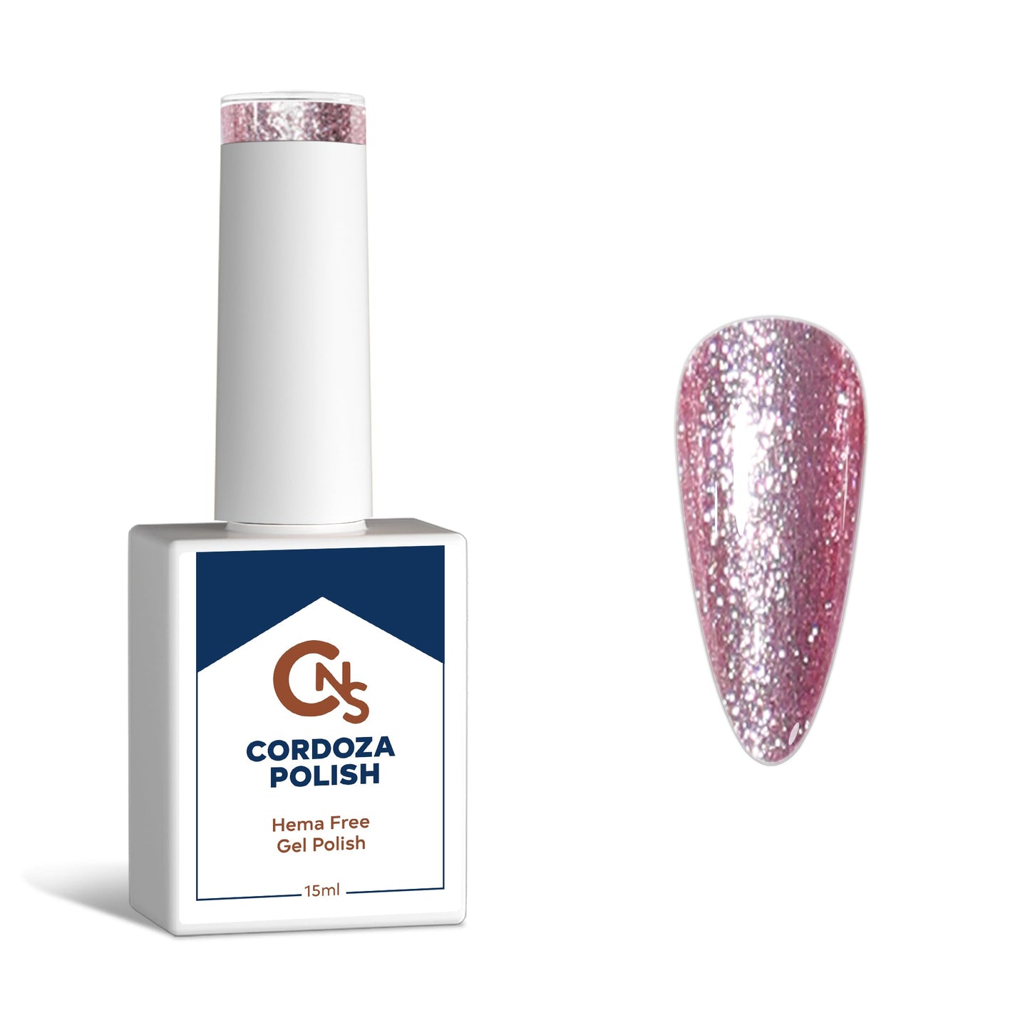 Enchanted Blush - CNS Hema Free Metallic Sparkle Gel Polish