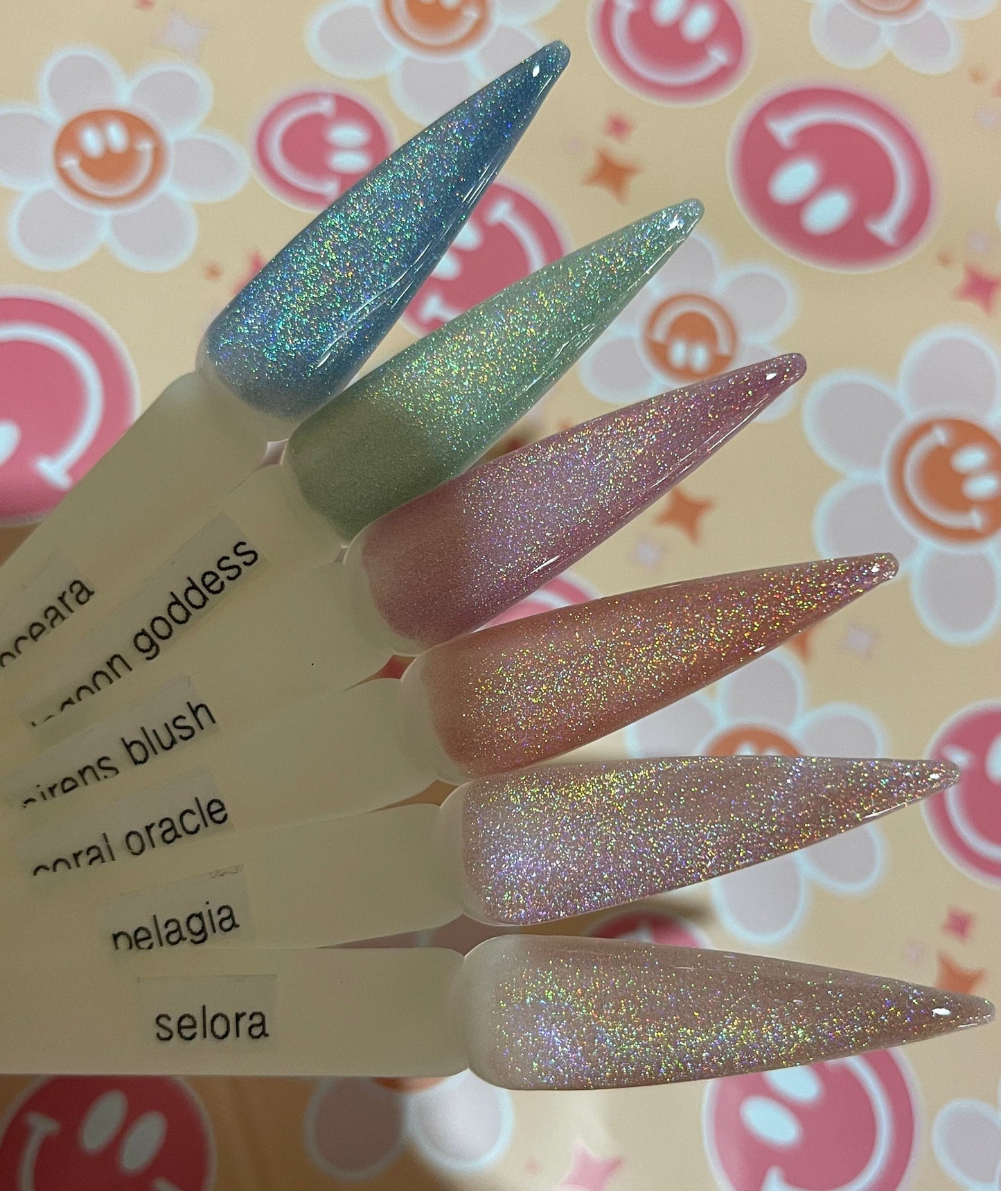 6pc Rainbow Holographic Cateye Hema Free Gel Polish - Goddesses of the Deep