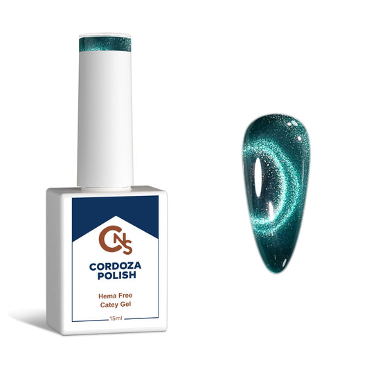 Glazed Emerald - CNS Hema Free Chrome Attract Cateye Gel Polish