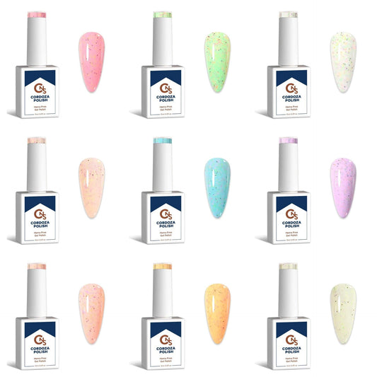 Sweetly Speckled 9pc Collection - CNS Hema Free Speckle Gel Polish