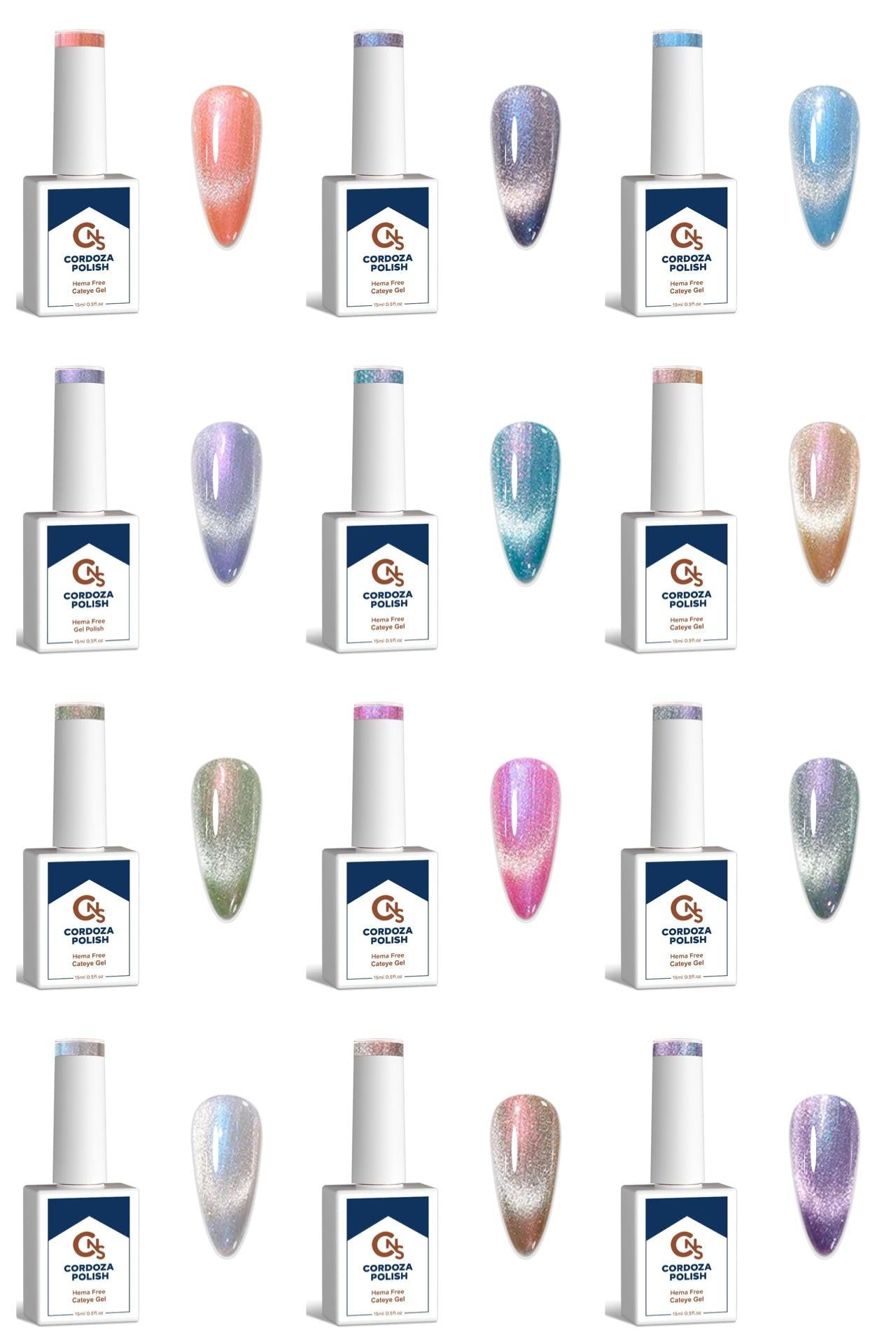 Light Bender – 12pc Cat Eye Aurora Gel Collection