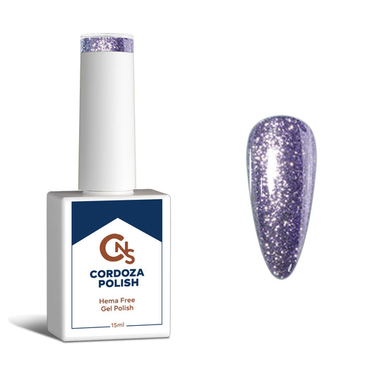 Lilac in Luxury - CNS Hema Free Metallic Sparkle Gel Polish