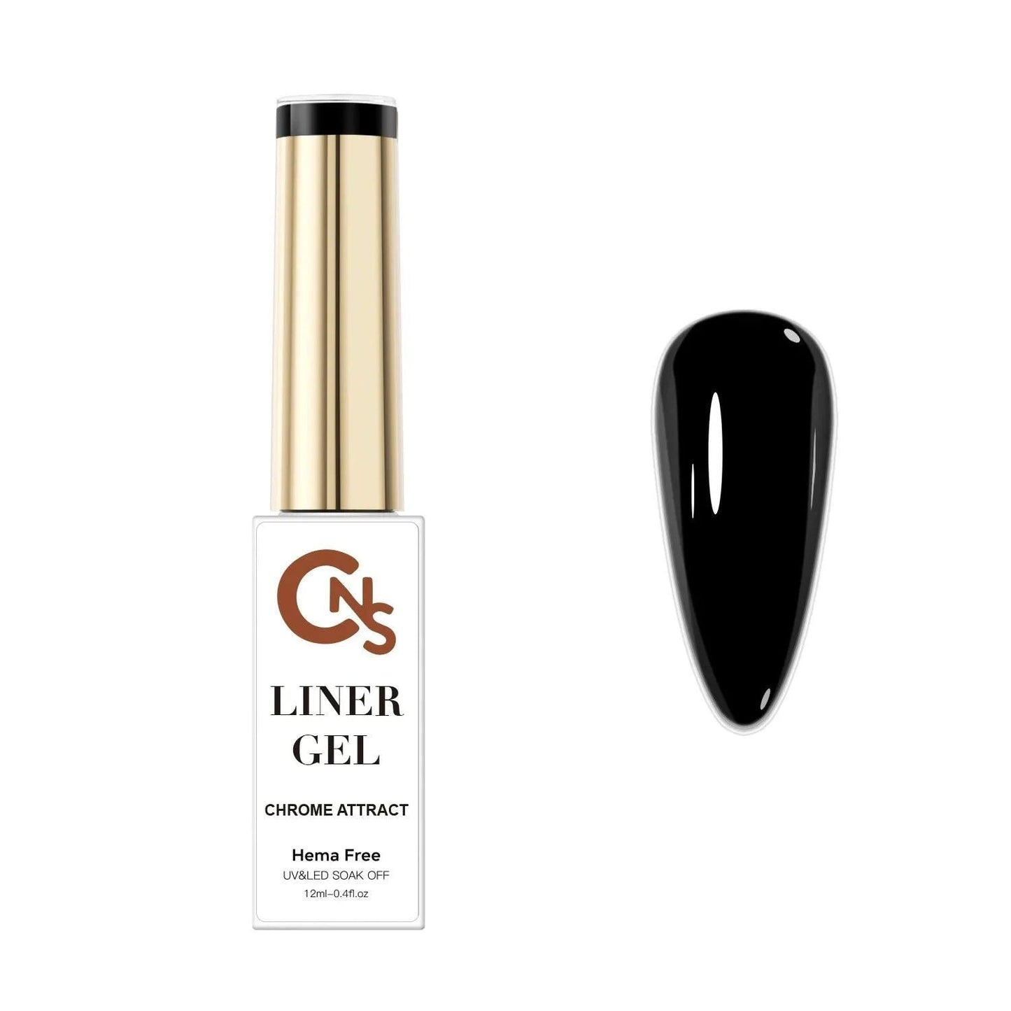 Black Chrome Attract Liner - CNS Hema Free Gel Polish