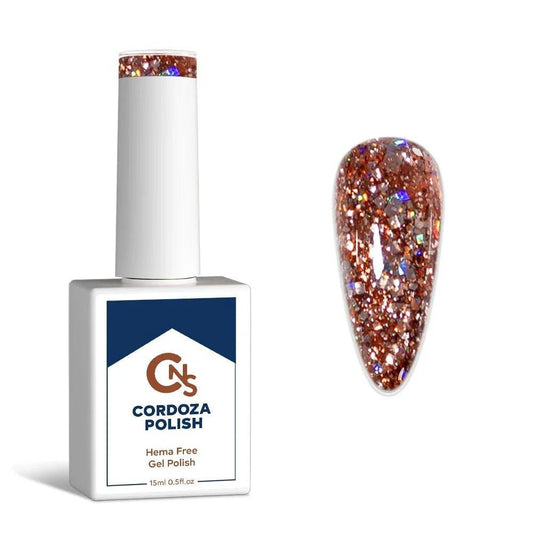 Bronzed Up - CNS Hema Free Glitter Gel Polish