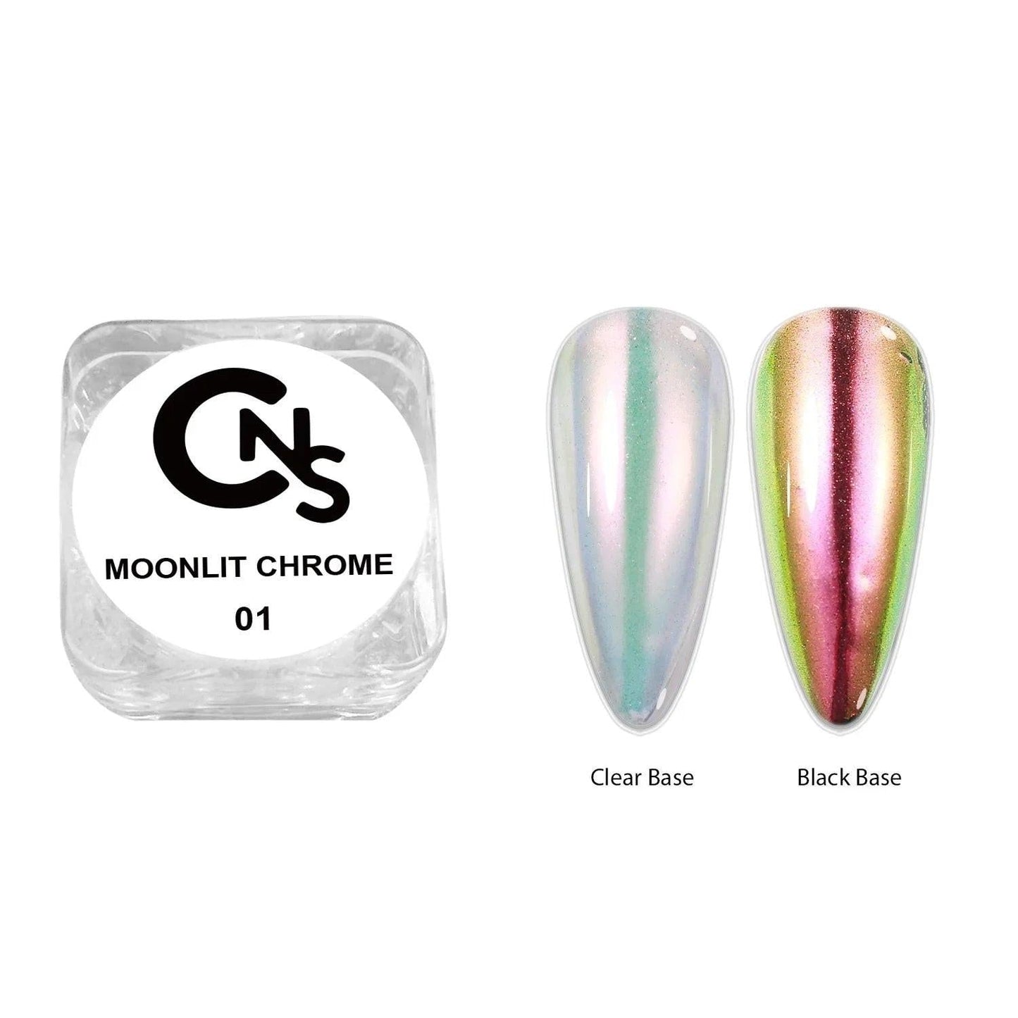 Moonlit Ice Translucent Mirror Powder 6pc | Oil Slick Chrome