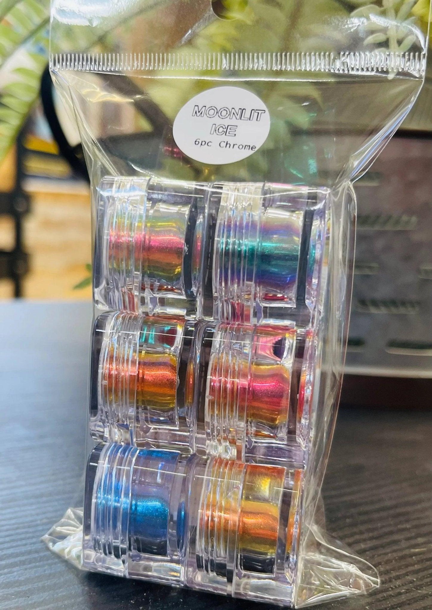 Moonlit Ice Translucent Mirror Powder 6pc | Oil Slick Chrome