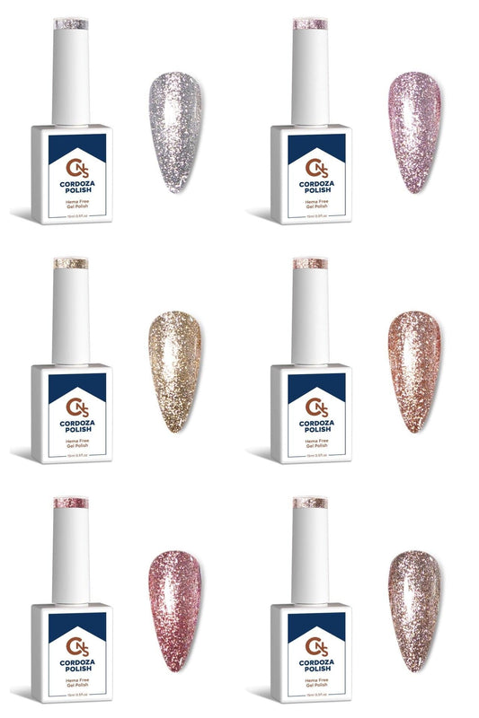 Platinum Matallic Sparkles 6pc Collection