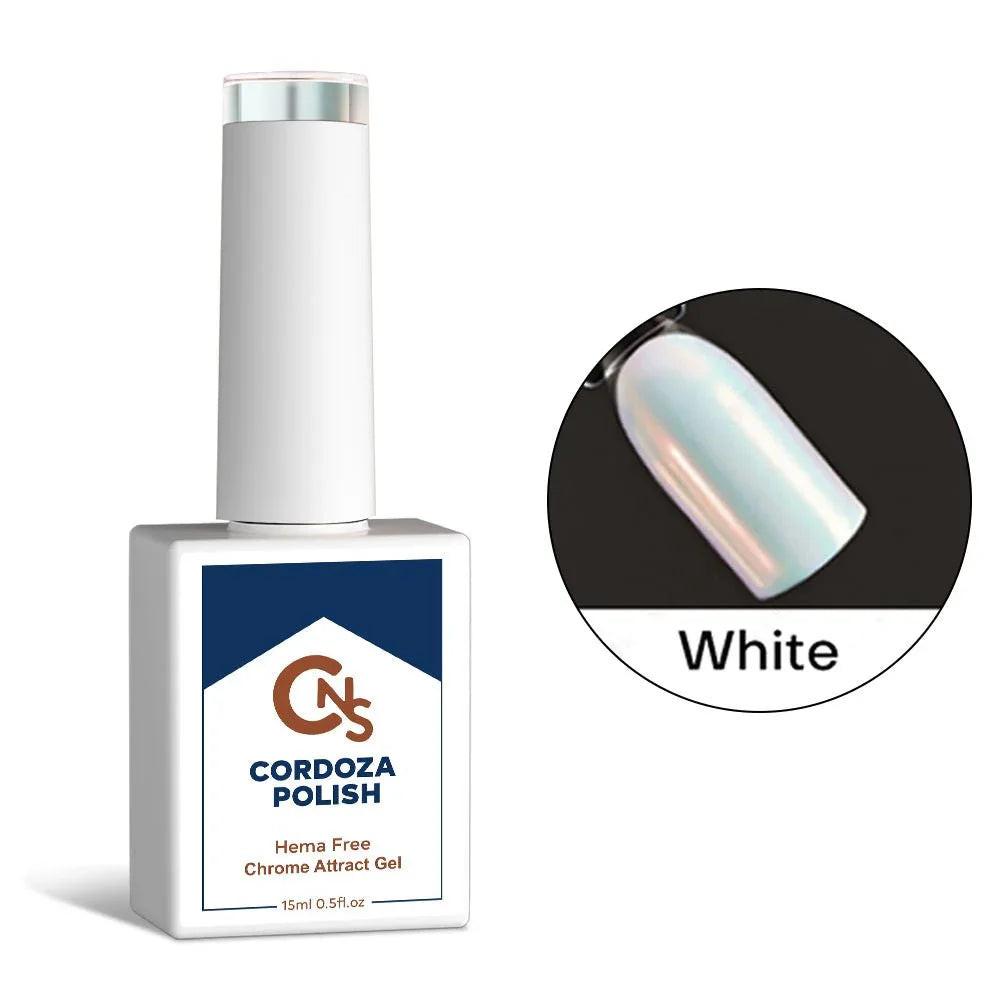 White Chrome Attract - CNS Hema Free Gel Polish