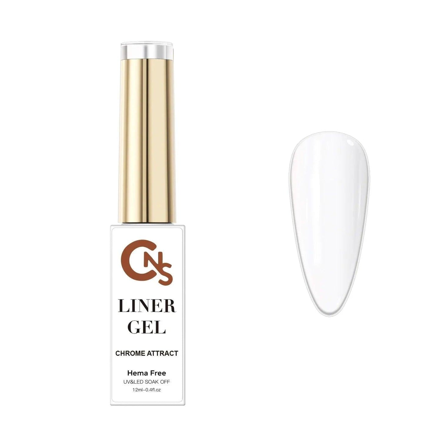 White Chrome Attract Liner - CNS Hema Free Gel Polish