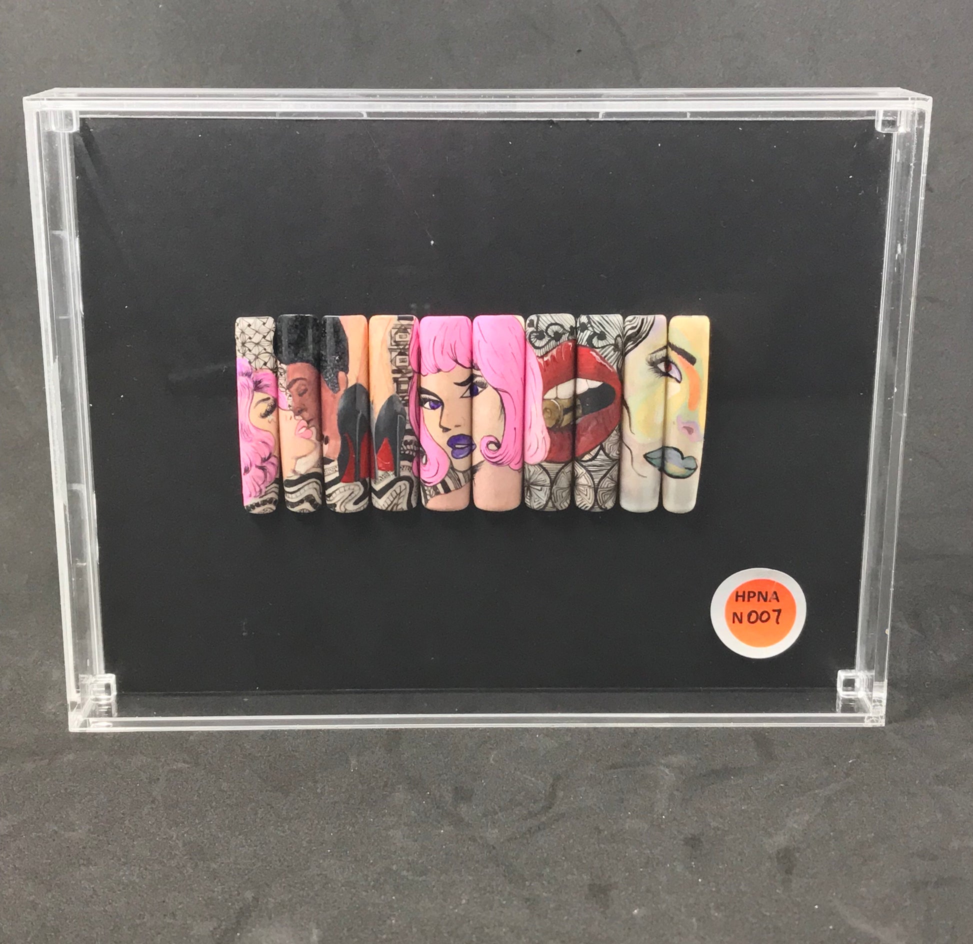 Nail art board, nail art display, magnetic nail art display, magnetic nails, competition nail art board, competition display, competition tips display, boxed nail art display box, boxed tip art display box,